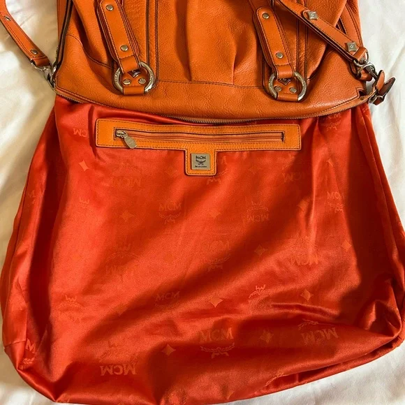 MCM Orange Leather Shoulder Bag - Picture 13 of 17